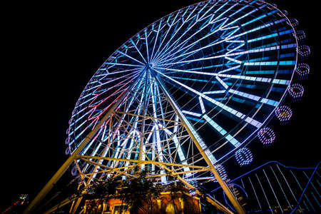 Ferris Wheel at amusement parkの写真素材