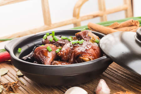 A plate of braised pork feetの写真素材