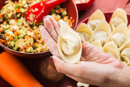 Chinese Food: Dumplings for Traditional Chinese Holidaysの写真素材