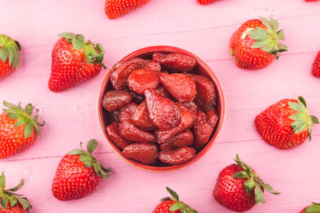 Chinese snack-Strawberry preserves, dried strawberriesの写真素材