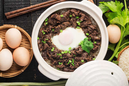 Cantonese style rice with beefの写真素材