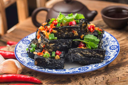 A Chinese snack: stinky tofu