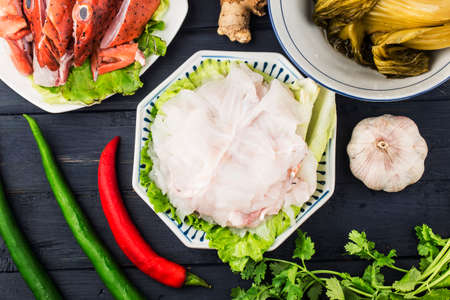 Fresh red grouper fillets, Raw fish filletsの写真素材