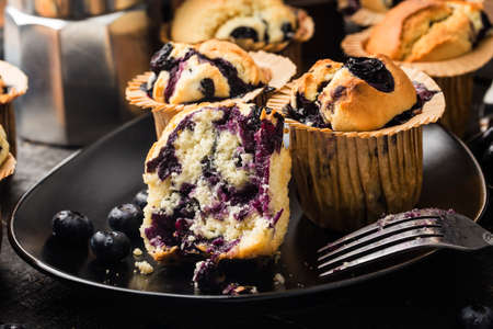 Dessert: Fresh Blueberry Muffin Cakeの写真素材