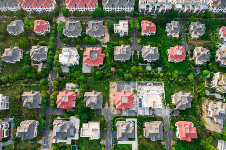 Aerial photography villa complex, luxury resort