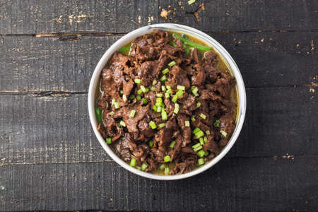 A plate of fresh fried beef