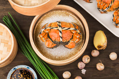 Fresh and delicious hairy crabの写真素材