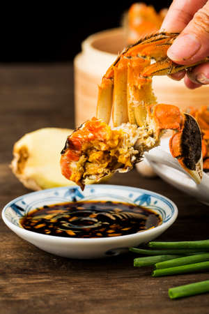 Fresh and delicious hairy crabの写真素材