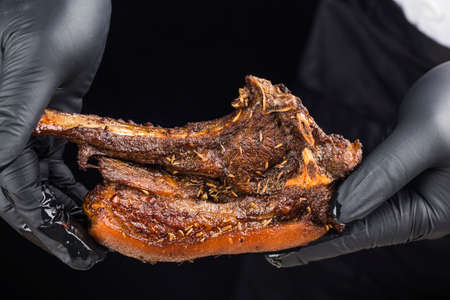 Delicious roast lamb chop, roast muttonの写真素材