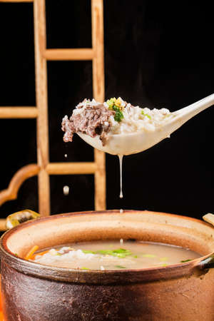 Chinese Cuisine: beef casserole porridge