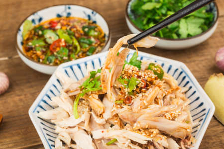 A Chinese dish: shredded chickenの写真素材