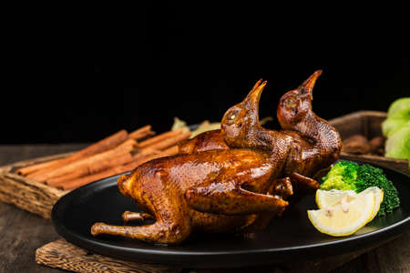 Chinese cuisine; Roast pigeon,Crisp baby pigeon,の写真素材
