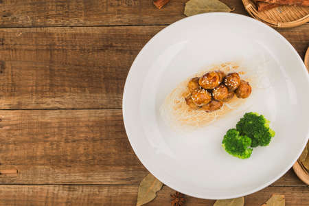 Chinese cuisine: deep-fried quail eggsの写真素材
