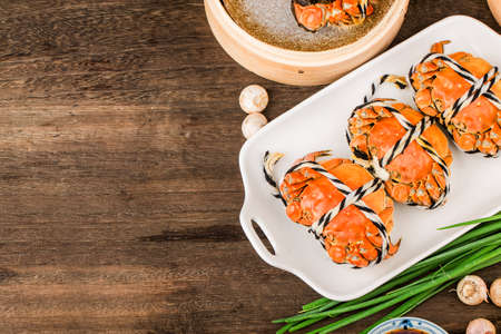 Fresh and delicious hairy crabの写真素材