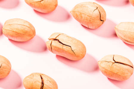 Delicious snacks - a pile of Pecanの写真素材