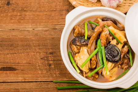 Chinese food: a plate of braised goose pawの写真素材
