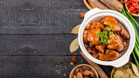 A plate of braised pork feetの写真素材