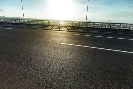 Asphalt road on the bridge,