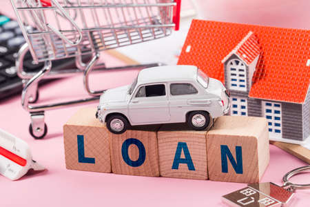 Home loan car loan concept, Loan to buy a car to buy a houseの写真素材