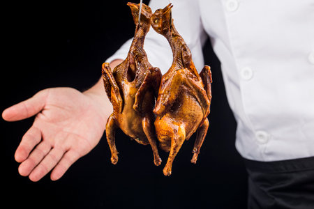 Traditional Cantonese roast pigeonの写真素材