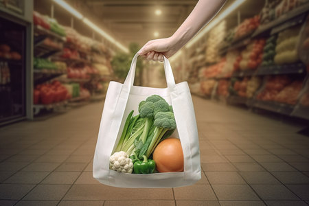 Fill various vegetables with eco-friendly bagsの素材