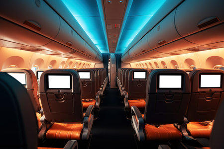 Screen behind the aircraft seat, aircraft seatの素材