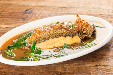 A plate of braised tilapia