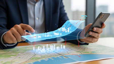 Analyzing a city map with advanced augmented reality and smartphone technology