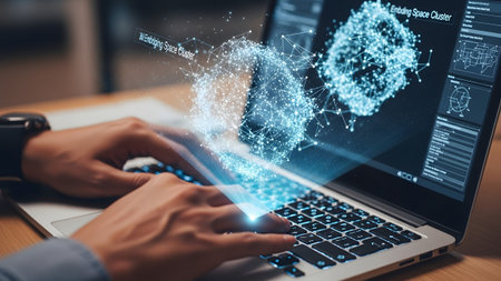 Engaging with advanced data visualization on a laptop, illustrating innovation in technology