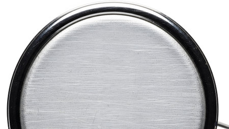 showing close-up of a scratched metal surface with a polished curved edge. resolution...の写真素材