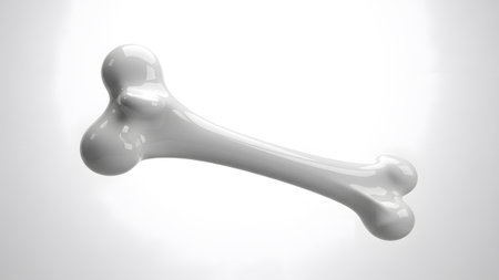 White showing glossy white bone floating against a soft gradient background with subtle...