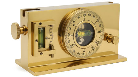 Lkjh showing precision brass inclinometer and leveling instrument with circular protractor and...