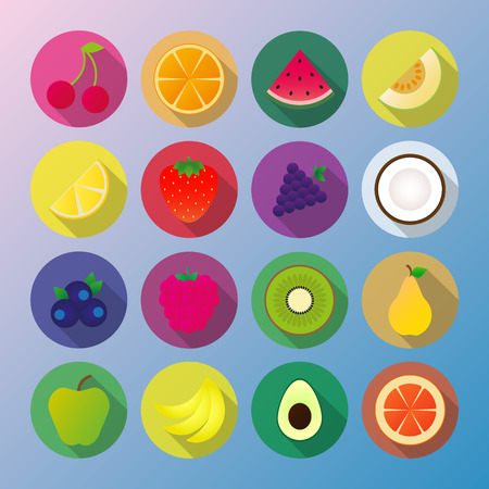 fruit iconsのイラスト素材