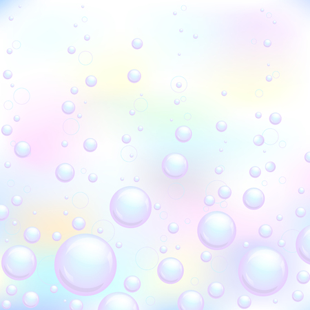 Soap bubbles background summer, star, floral, banner, seaのイラスト素材