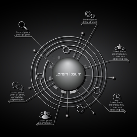 infographics steel business, modern, communication, idea, report, option, data, webのイラスト素材