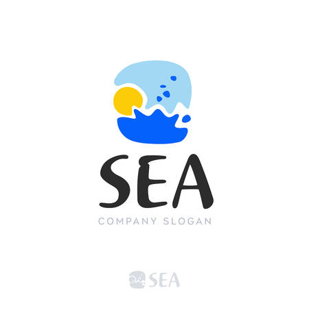 Abstract design of sun and sea icon. Vector illustration.のイラスト素材