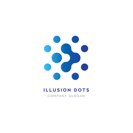 Illusion abstract dots templateのイラスト素材