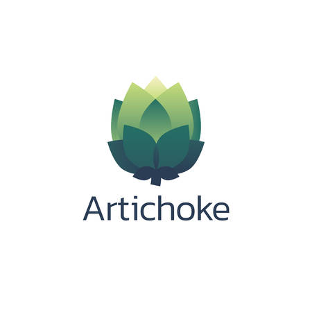 Artichoke logo type isolated on plain background.のイラスト素材