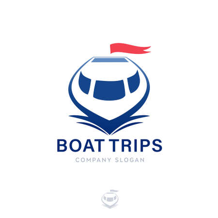 Boat trip logotype vector isolated on plain background.のイラスト素材