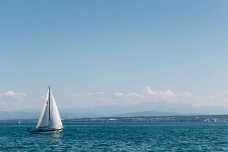 Sailboat on the lakeの写真素材