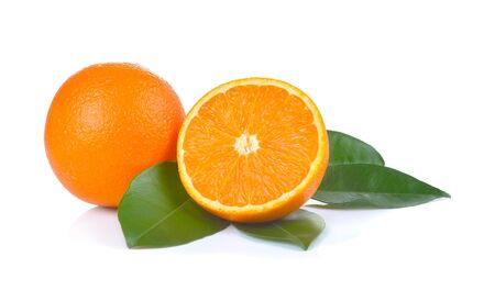 Orange slice isolated on white backgroundの写真素材