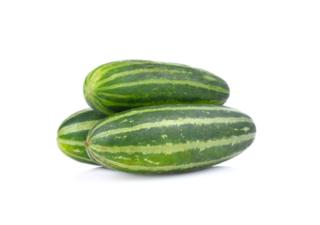 Young Muskmelon on a white backgroundの写真素材
