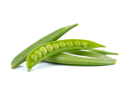 Fresh green beans on white backgroundの写真素材