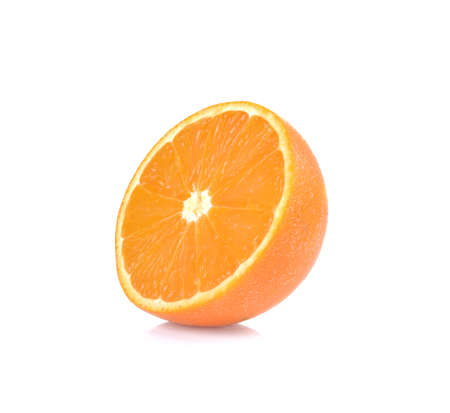 Orange slice isolated on white backgroundの写真素材