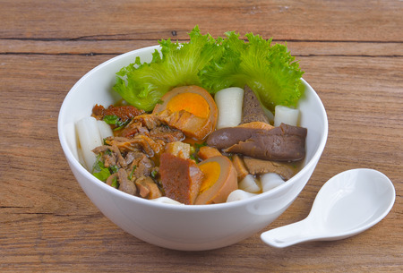 Paste of rice flour on white bowlの写真素材