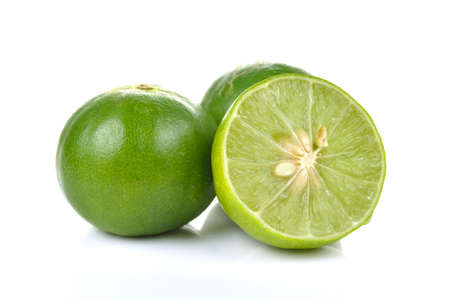 Fresh lemon Isolated on white backgroundの写真素材
