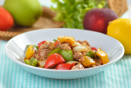 stir fry pork with pepper chilliの写真素材