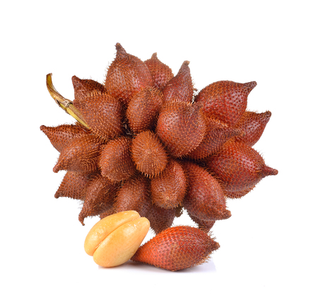 Salak fruit, Salacca zalacca isolated on white backgroundの写真素材