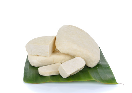 tofu cheese on white backgroundの写真素材