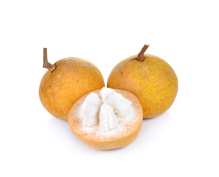 Santol fruit isolated on white backgroundの写真素材